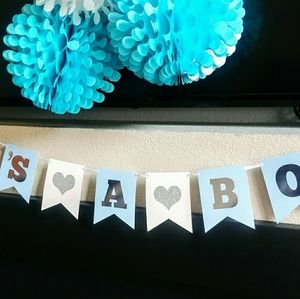 It's A Boy banner for baby shower decoration